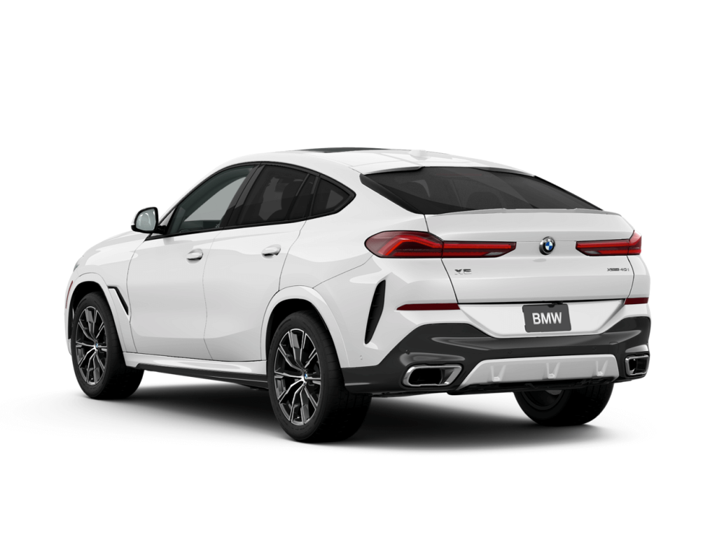 Rear view of the 2025 BMW X6, a luxurious SUV available for lease deals.