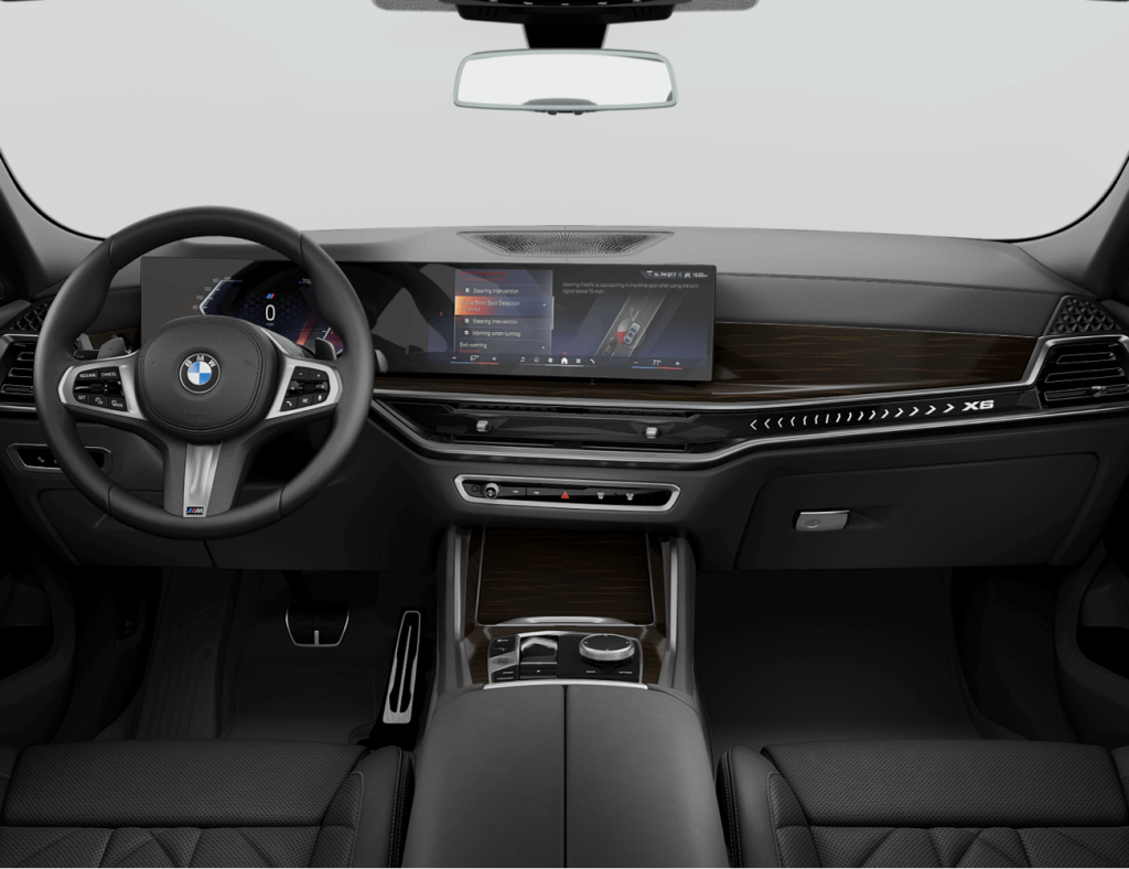 BMW X6 interior dash with a 14.9-inch touchscreen from the 2025 model.