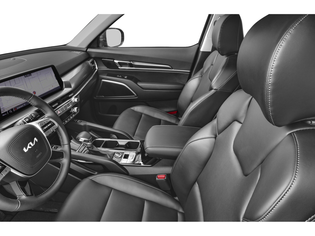 Another interior shot of the KIA Telluride, featuring its digital cockpit, premium materials, and spacious third-row seating.