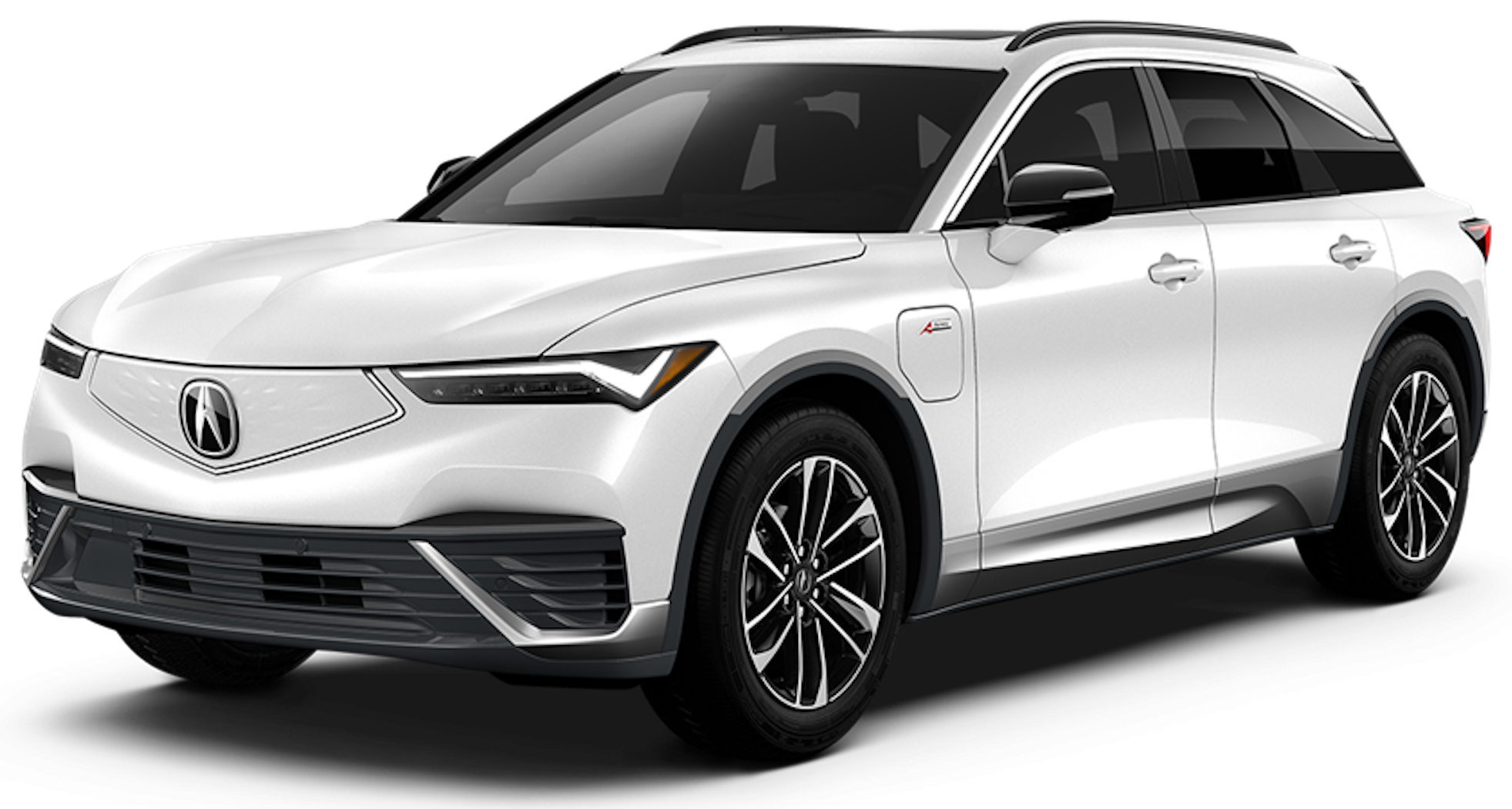 A sleek, fully electric 2024 Acura ZDX A-Spec parked outside, showcasing its modern design.