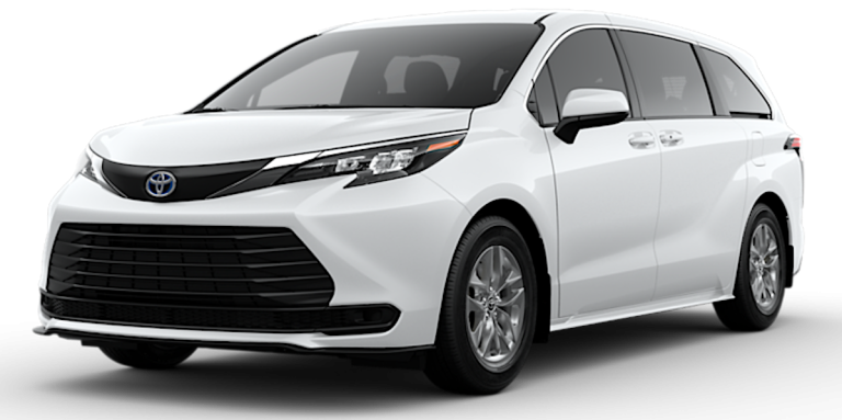 A sleek 2025 Toyota Sienna Hybrid front view, available for lease at Best Deal Auto Leasing in Brooklyn, NY.