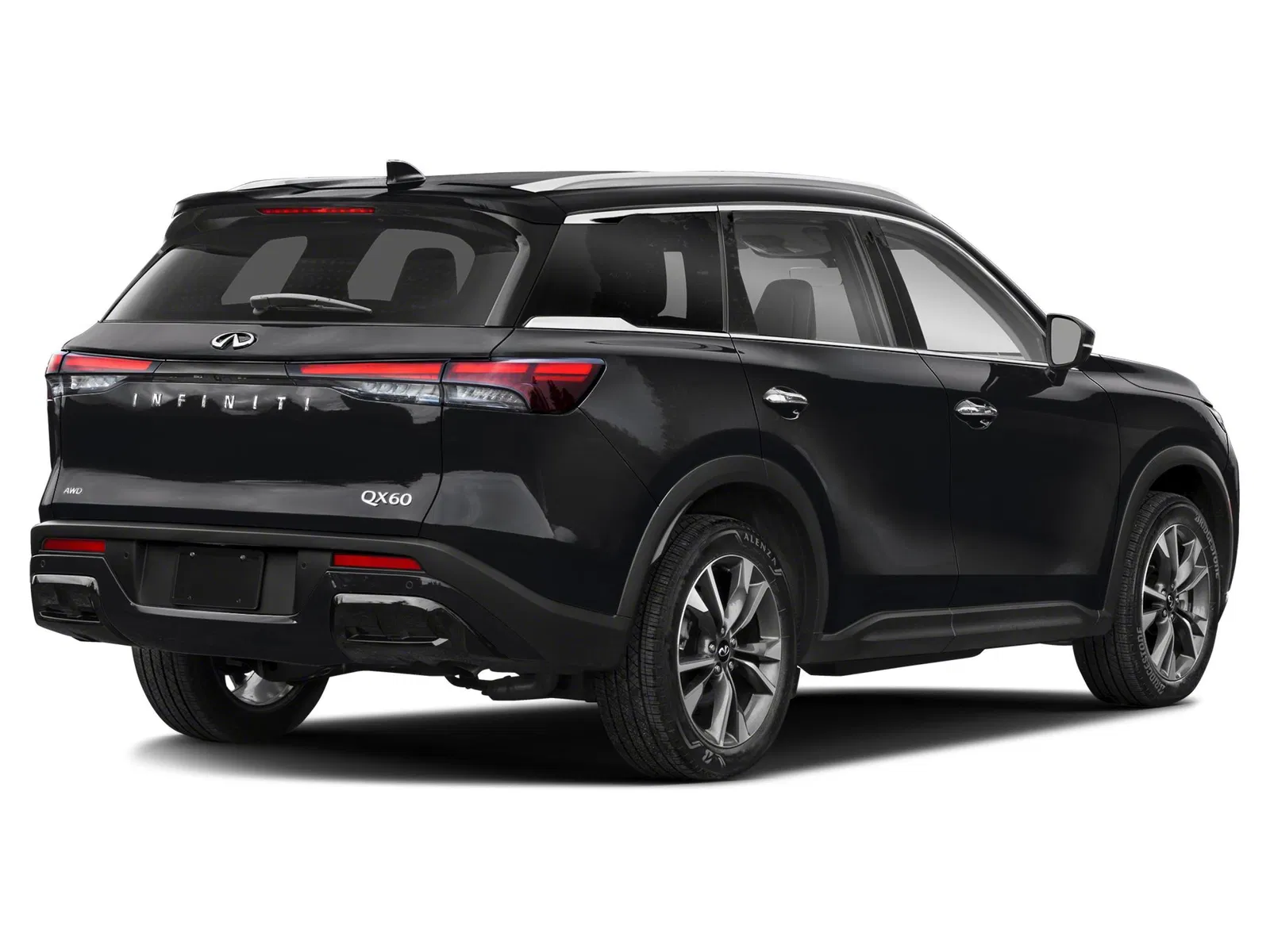 rear view of 2026 Infiniti QX60 showcasing 18-inch wheels and sleek design