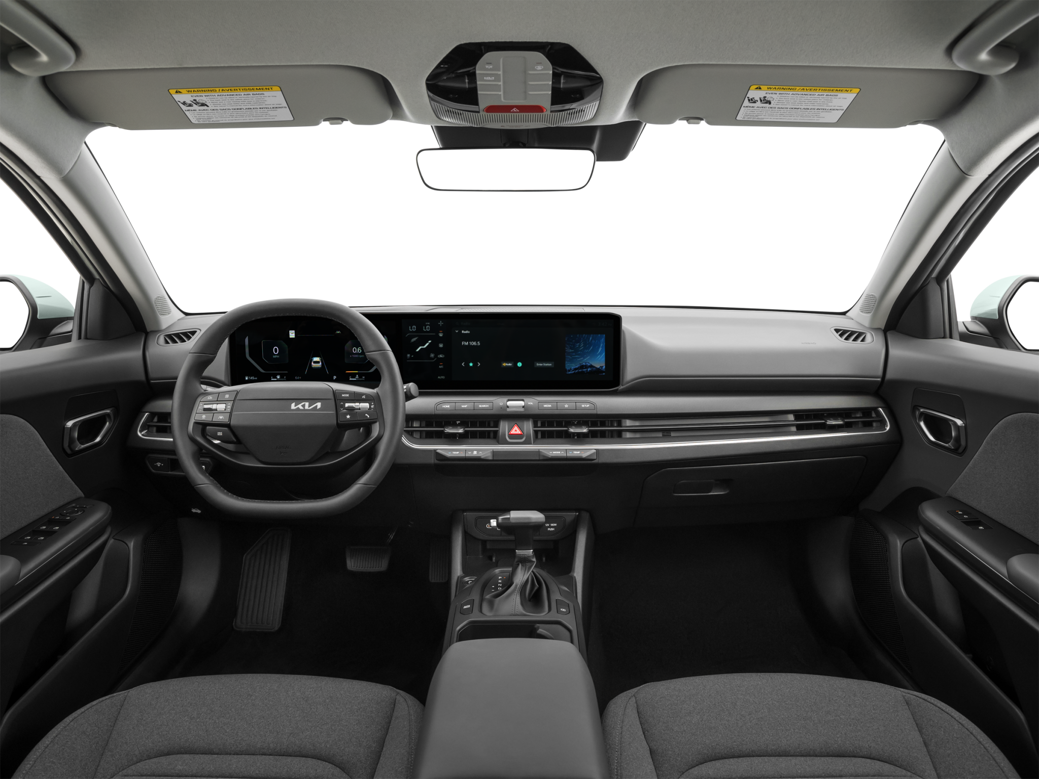 Interior of the 2025 KIA K5, featuring its premium seats, digital dashboard, and advanced touchscreen infotainment system.