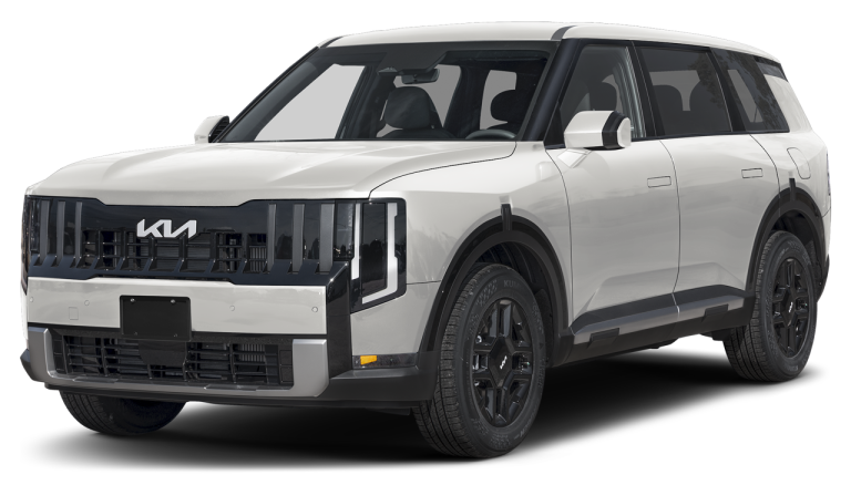 2027 Kia Telluride front three-quarter exterior in white, lease available at Best Deal Auto Leasing in Brooklyn NY