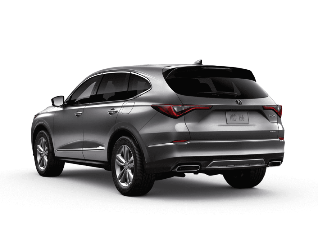 Rear view of the 2025 Acura MDX, ideal for family 3 row SUV needs.