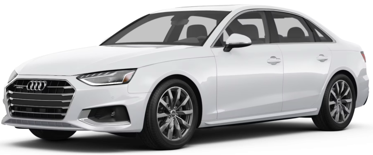 2025 Audi A4 Premium 40 TFSI quattro AWD front view with a bold black honeycomb grille, Matrix LED headlights, sculpted hood, and Audi’s quattro badging emphasizing its performance-driven luxury sedan appeal.