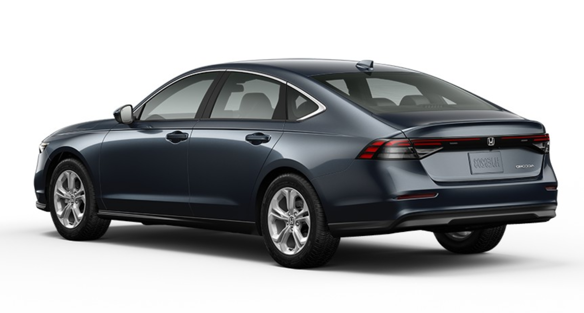 Rear view of the 2025 Honda Accord LX highlighting LED taillights, elegant rear profile, and sophisticated design elements.