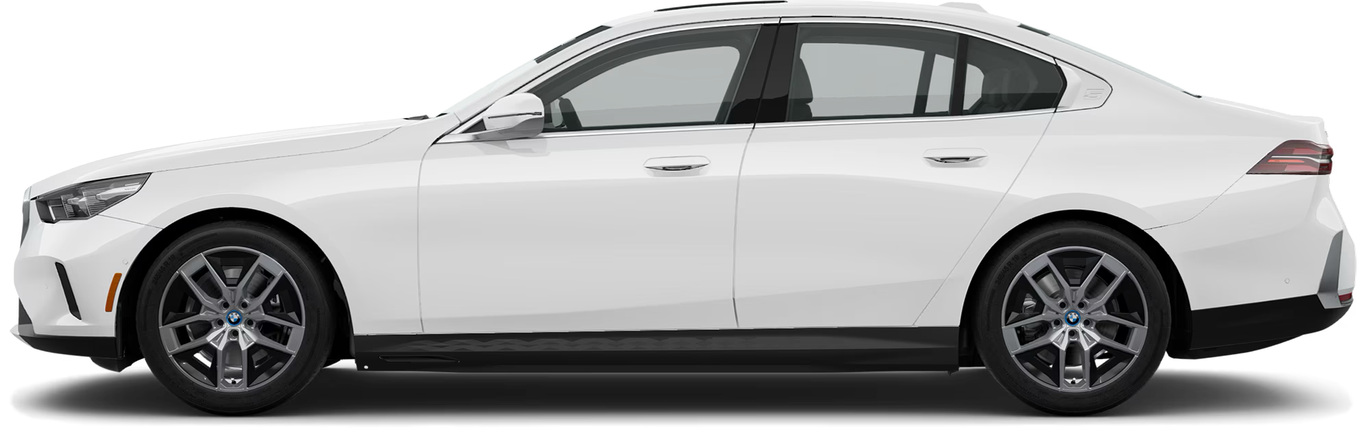 Side profile of the 2025 BMW i5 Lease, highlighting sleek lines and electric vehicle lease deals.