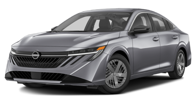 Front exterior view of the 2026 Nissan Sentra howcasing the signature V-motion grille, sharp LED headlights, and bold styling that gives the compact sedan a commanding road presence.