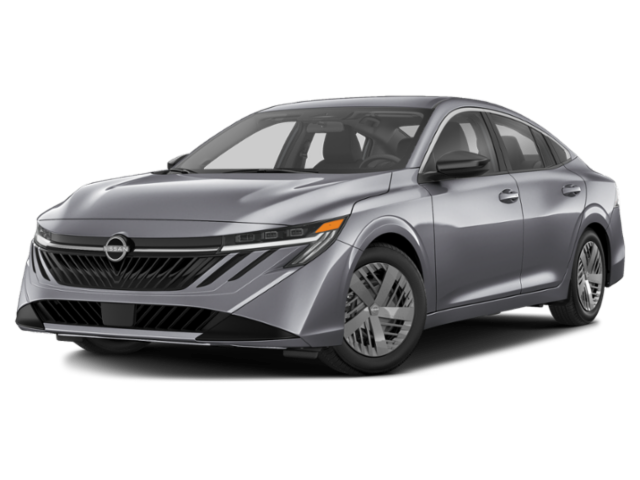 Front exterior view of the 2026 Nissan Sentra howcasing the signature V-motion grille, sharp LED headlights, and bold styling that gives the compact sedan a commanding road presence.