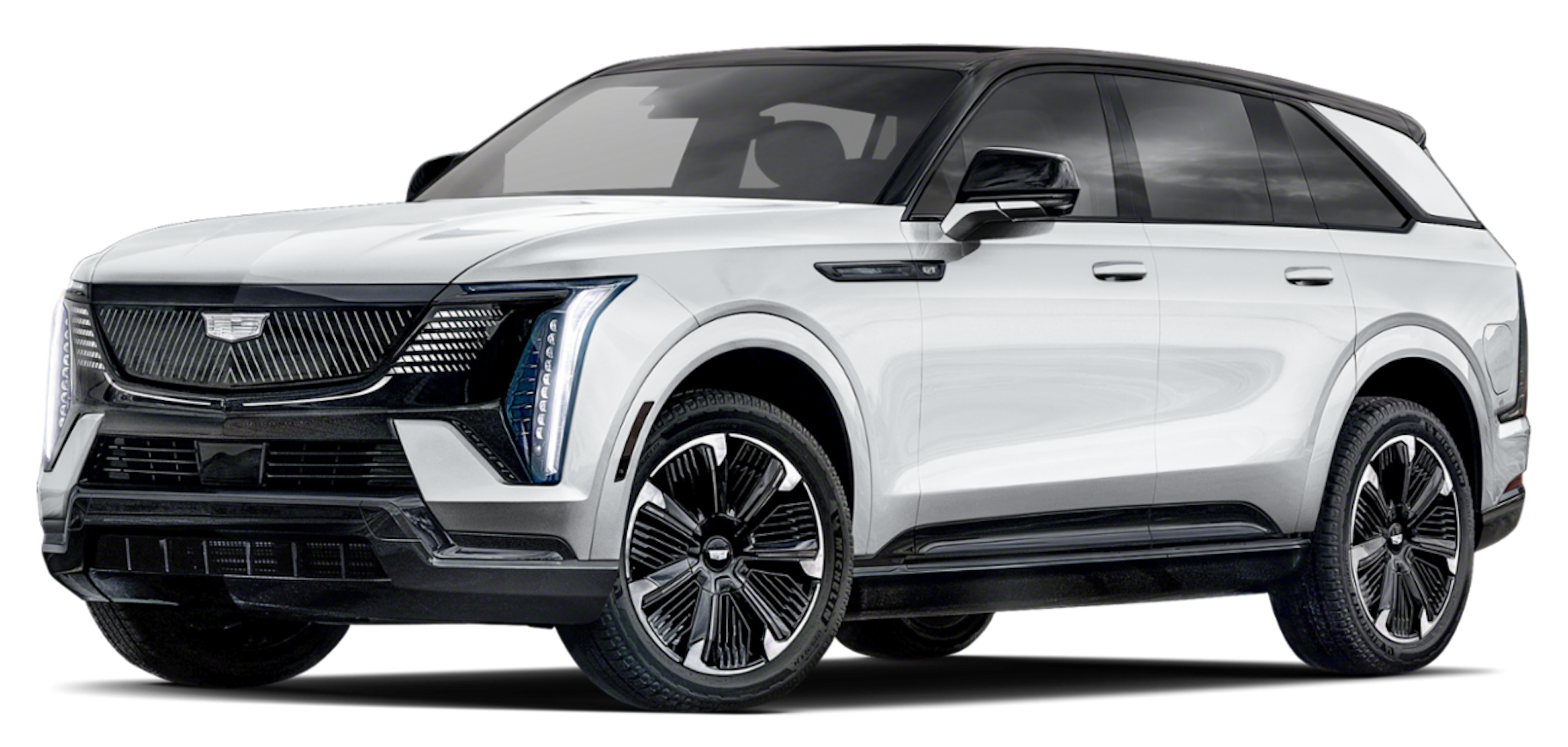 Front view of 2025 Cadillac Escalade IQ lease, a luxury electric SUV with bold design.