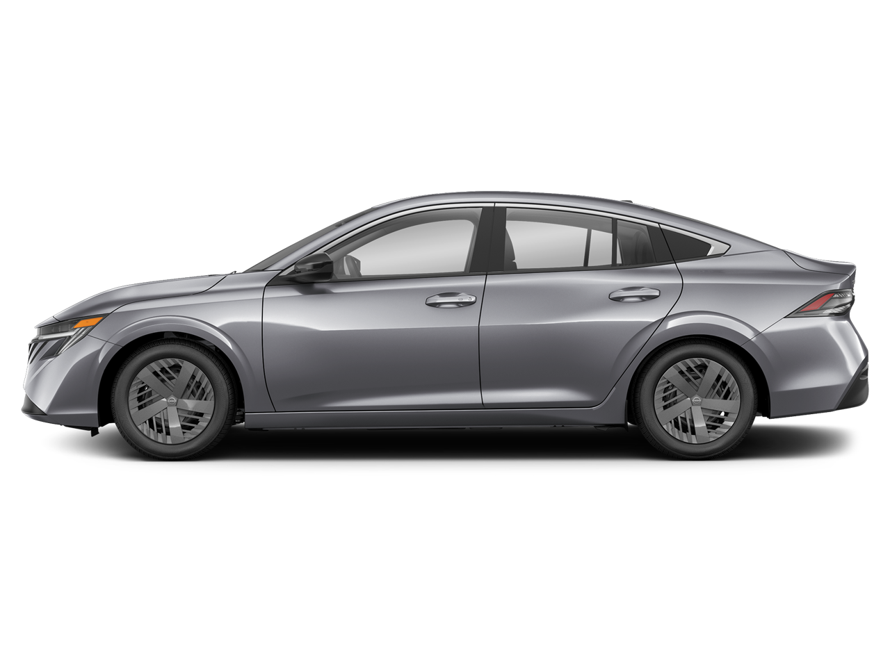 Side profile of the 2026 Nissan Sentra sedan, featuring sleek body lines, 16-inch steel wheels, and a modern design that enhances both aerodynamics and curb appeal.