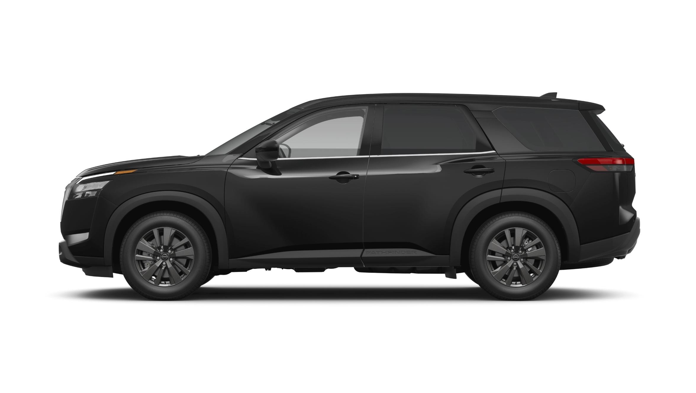 Side profile of the 2025 Nissan Pathfinder, highlighting sleek lines in this Nissan lease special.