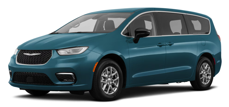 Front view of the 2025 Chrysler Pacifica, showcasing its sleek design for best lease deals in NYC.