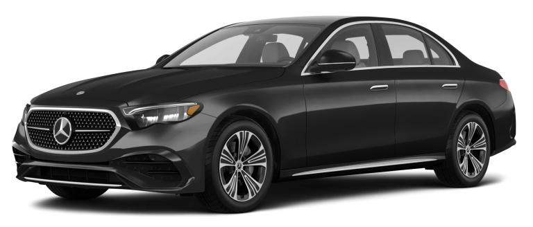 Front view of the 2025 Mercedes-Benz C 300 sedan with bold grille, signature LED headlights, and chrome Mercedes-Benz emblem.