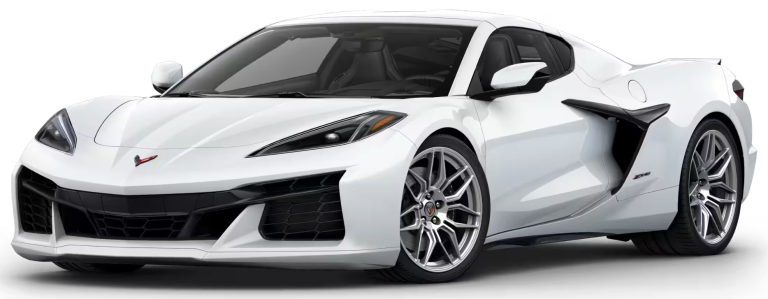 Front view of the 2025 Chevrolet Corvette Z06 showing aggressive grille, LED headlights, and wide stance