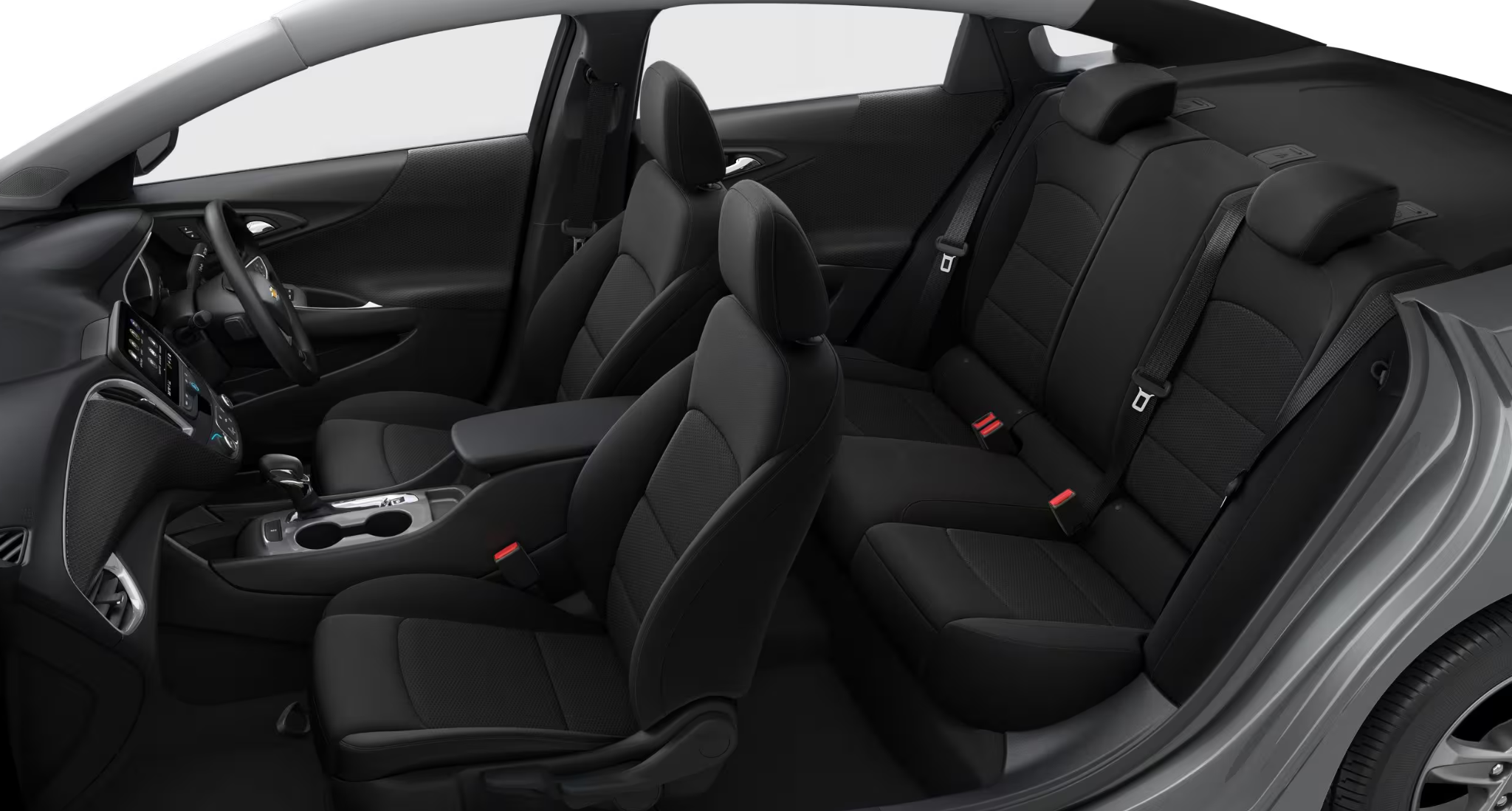 Interior seating view of the 2025 Chevrolet Trailblazer LS AWD highlighting spacious black cloth seats and ergonomic cabin layout.