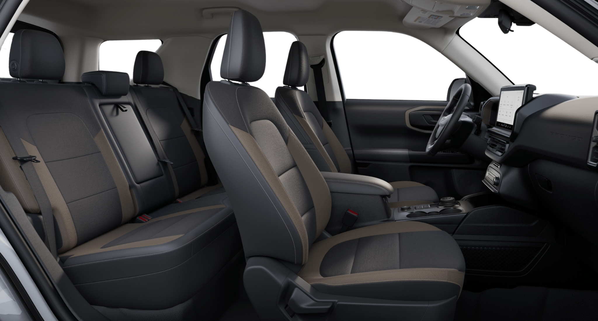2025 Ford Bronco Sport Big Bend front and rear cloth seats with two-tone upholstery and spacious layout
