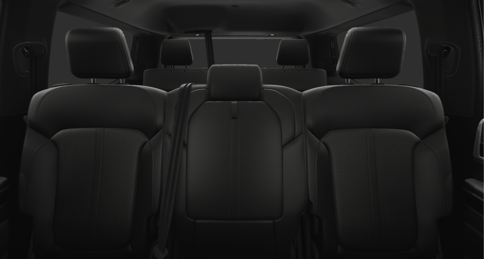 Three-row leather seating configuration of the 2025 Jeep Wagoneer 4WD showcasing premium comfort and spacious interior for up to eight passengers