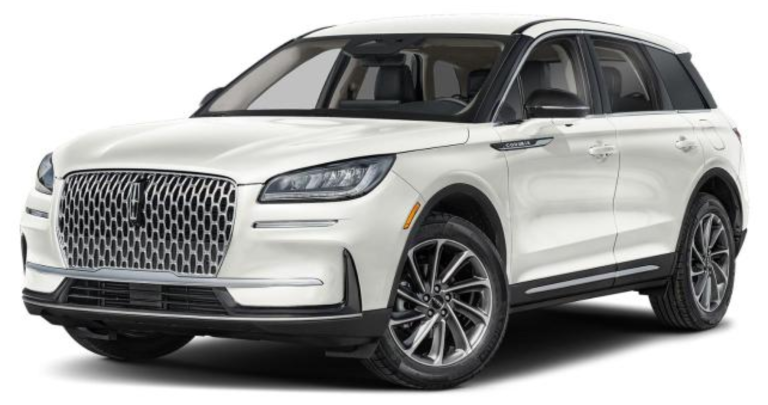 a2025 Lincoln Corsair Premiere AWD front view with signature Lincoln grille, LED headlights, and aerodynamic exterior design