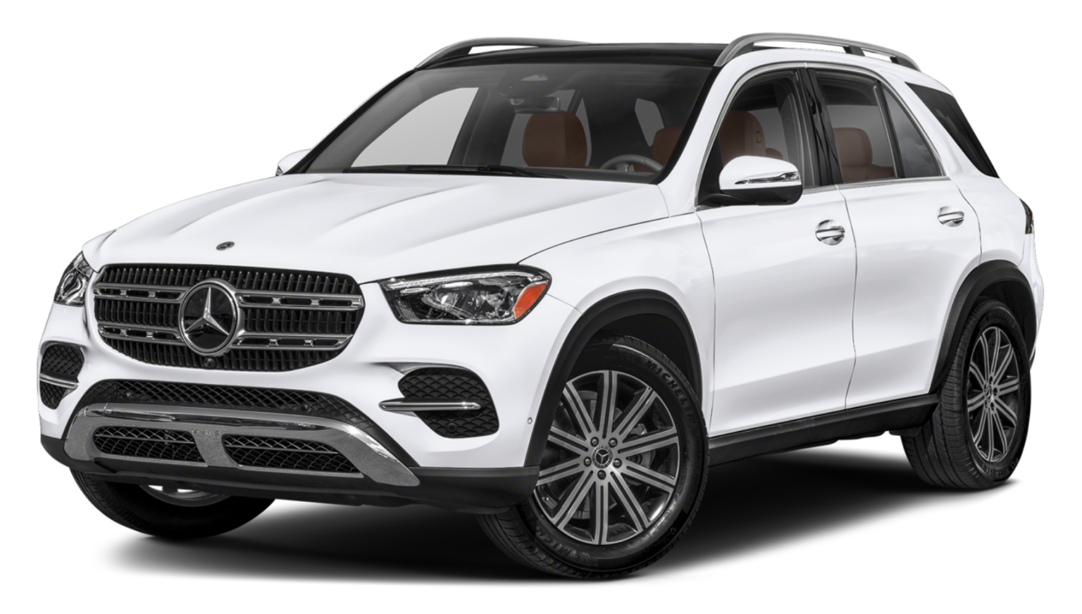 Mercedes-Benz GLE 350 4MATIC AWD front exterior in Polar White with signature grille and LED headlights