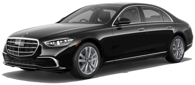 Front view of the 2025 Mercedes-Benz S Class AWD highlighting the signature grille, LED headlamps, and aerodynamic contours.