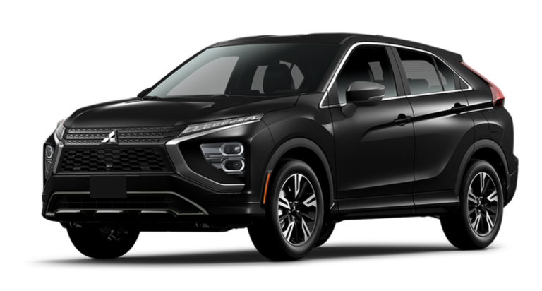 Front view of the 2025 Mitsubishi Eclipse Cross ES AWD, displaying the dynamic grille, LED headlights, and sculpted front fascia.