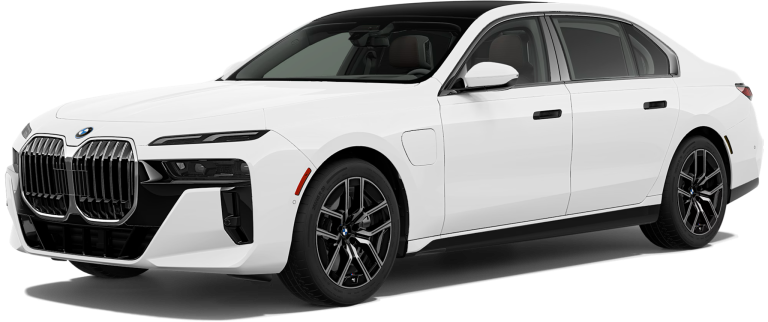 Front View of the 2025 BMW 750e phev luxury sedan from bmw