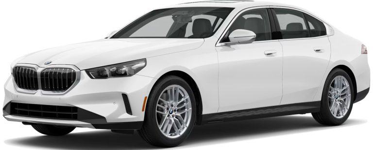 Front view of the 2025 BMW 530 lease, showcasing its sleek German luxury sedan design in NYC.