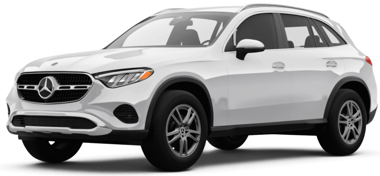 Front view of the 2025 Mercedes-Benz GLC300 lease special, a luxury SUV at Best Deal Auto Leasing