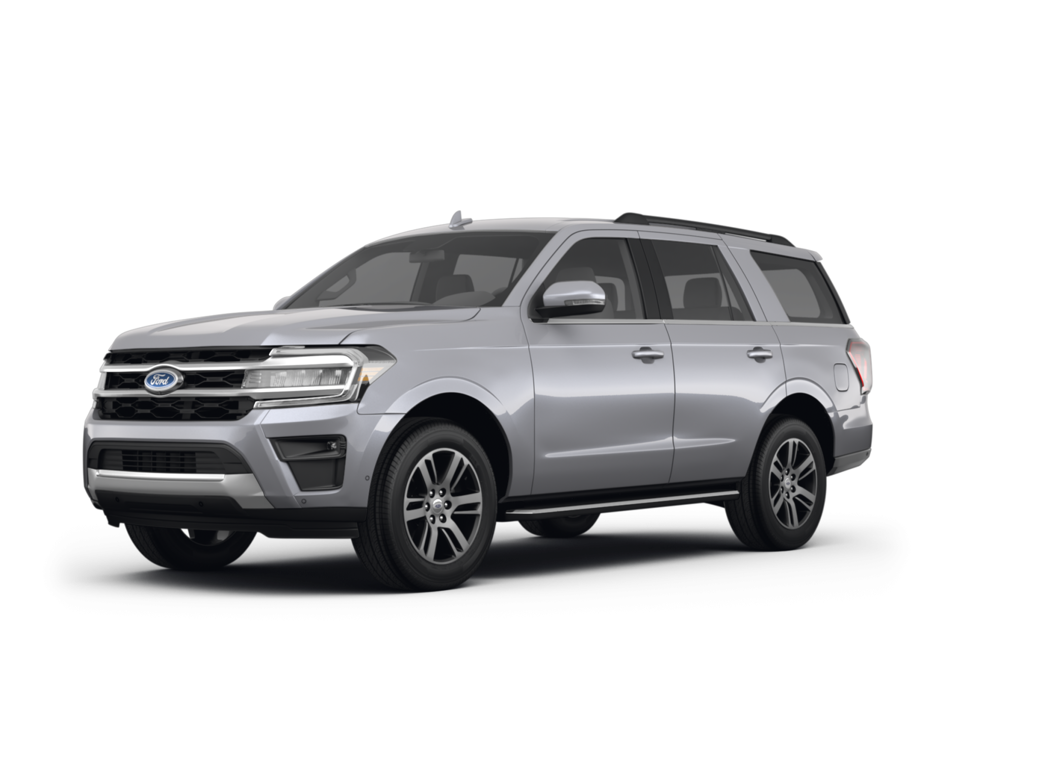 Front view of the 2025 Ford Expedition Active 4X4 in blue featuring LED headlamps, black grille, and bold exterior styling.
