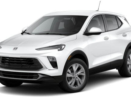 Front exterior of the 2025 Buick Encore GX Preferred AWD featuring the bold grille design, LED headlamps, and stylish compact SUV stance.