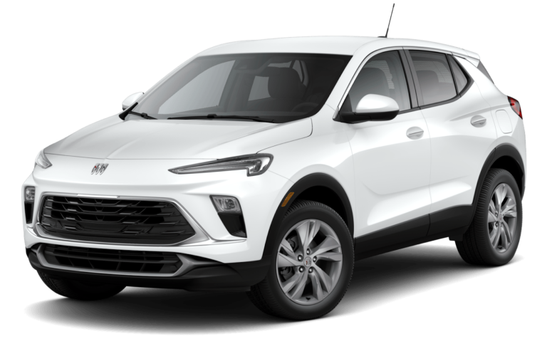 Front exterior of the 2025 Buick Encore GX Preferred AWD featuring the bold grille design, LED headlamps, and stylish compact SUV stance.