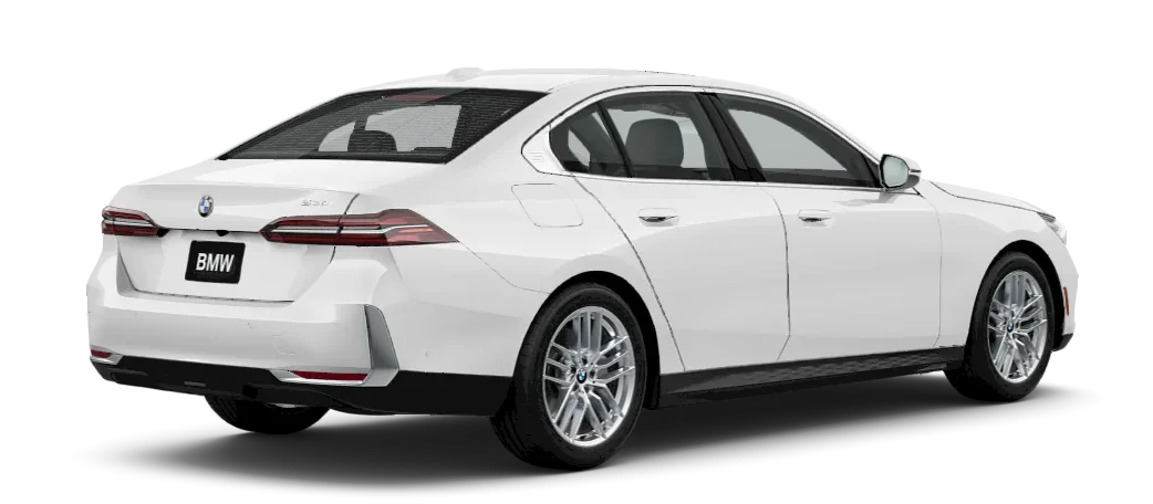 Rear view of the 2025 BMW sedan lease, displaying its stylish European sedan design in NYC.