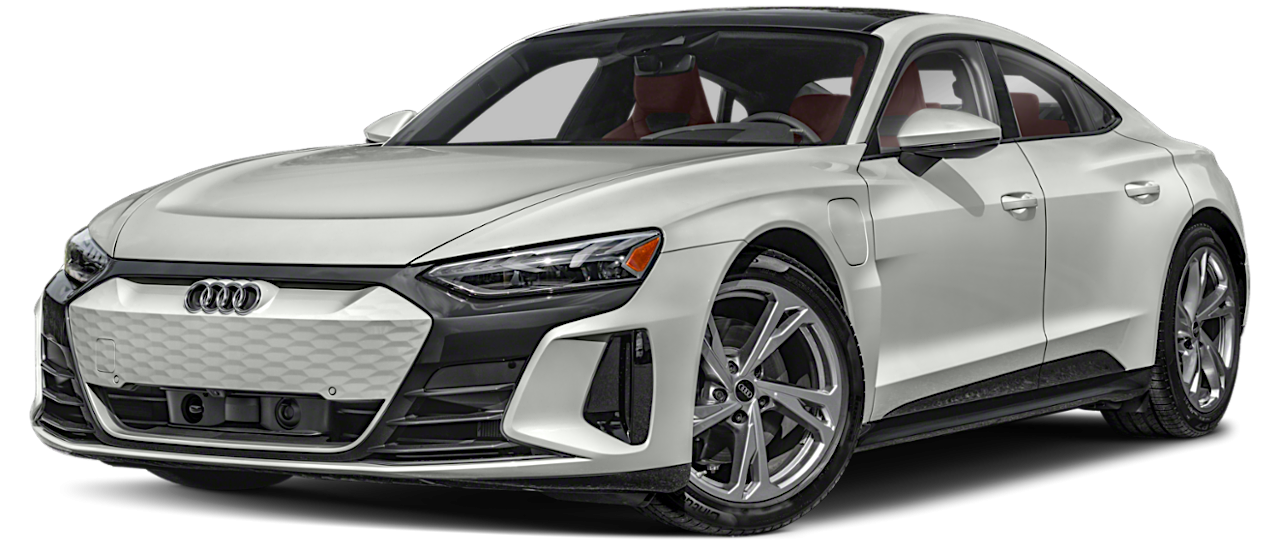 Front view of 2025 Audi S e-tron GT lease vehicle in Ascari Blue, showcasing sleek electric luxury sedan design in NYC.