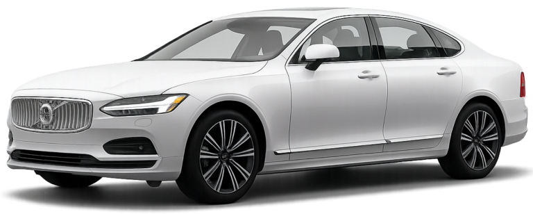 2025 Volvo S90 Plus AWD front exterior view showcasing chrome grille, LED headlamps, and premium styling