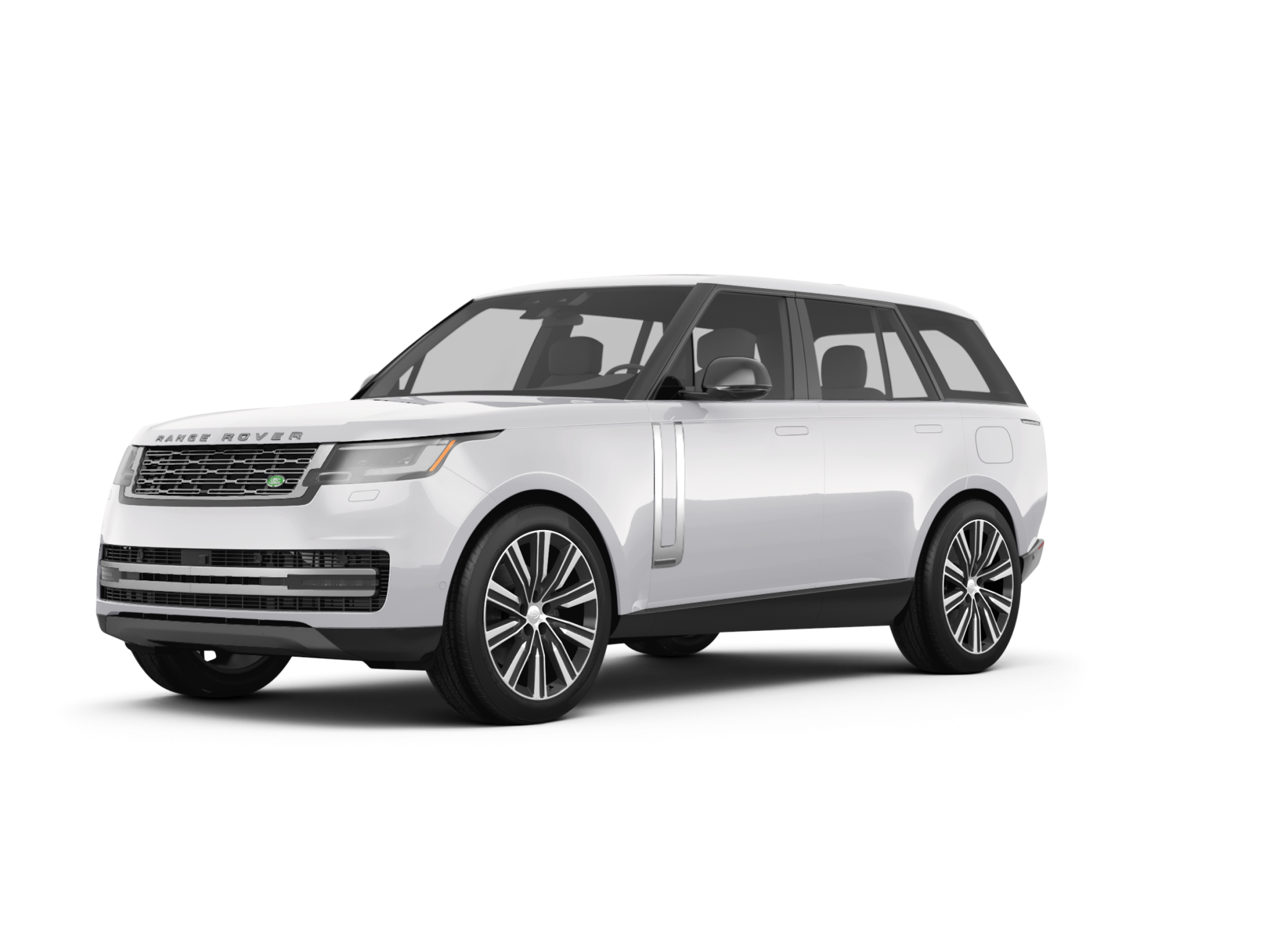 Front view of the 2025 Range Rover SE AWD showing signature grille, LED headlights, and a confident luxury SUV stance.