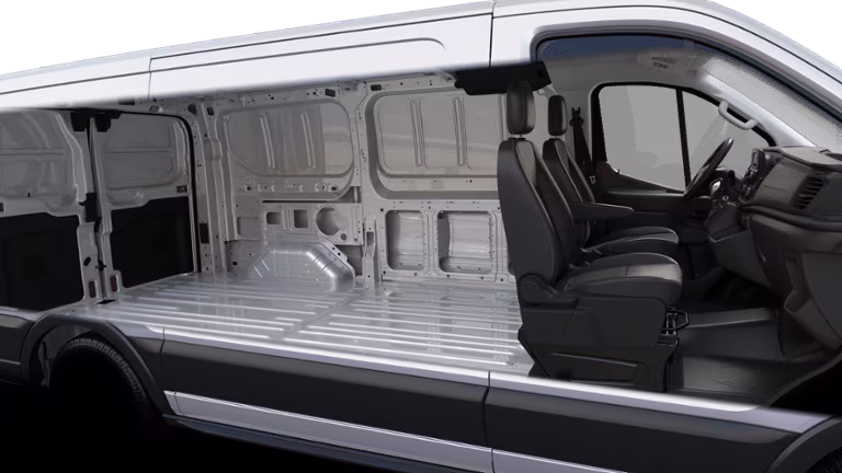 Spacious interior of 2025 Ford Transit lease for zero down lease deals NYC