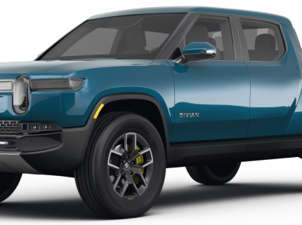 Rivian R1T truck lease front grille and LED headlight design