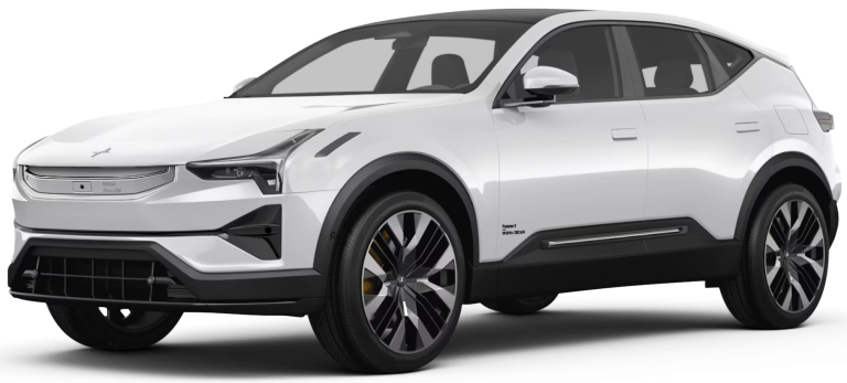Front exterior view of the 2025 Polestar 3 electric SUV in NYC
