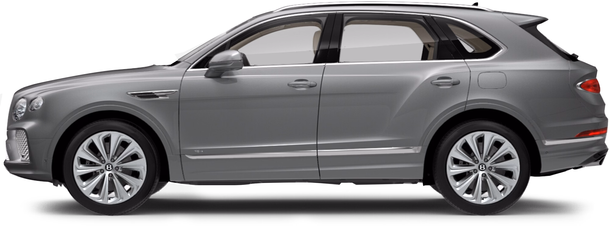 Side profile of the 2025 Bentley Bentayga Hybrid luxury SUV for lease