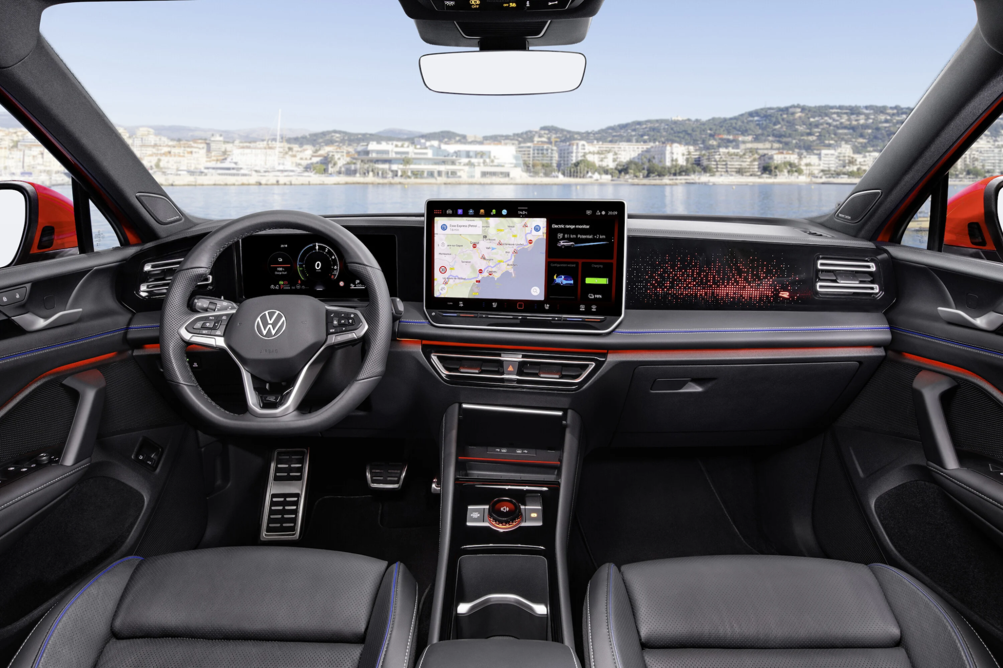 Dashboard of the 2025 Volkswagen Tiguan Lease with infotainment screen