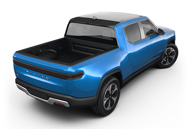 Rivian R1T truck lease rear tailgate with full-width LED light bar