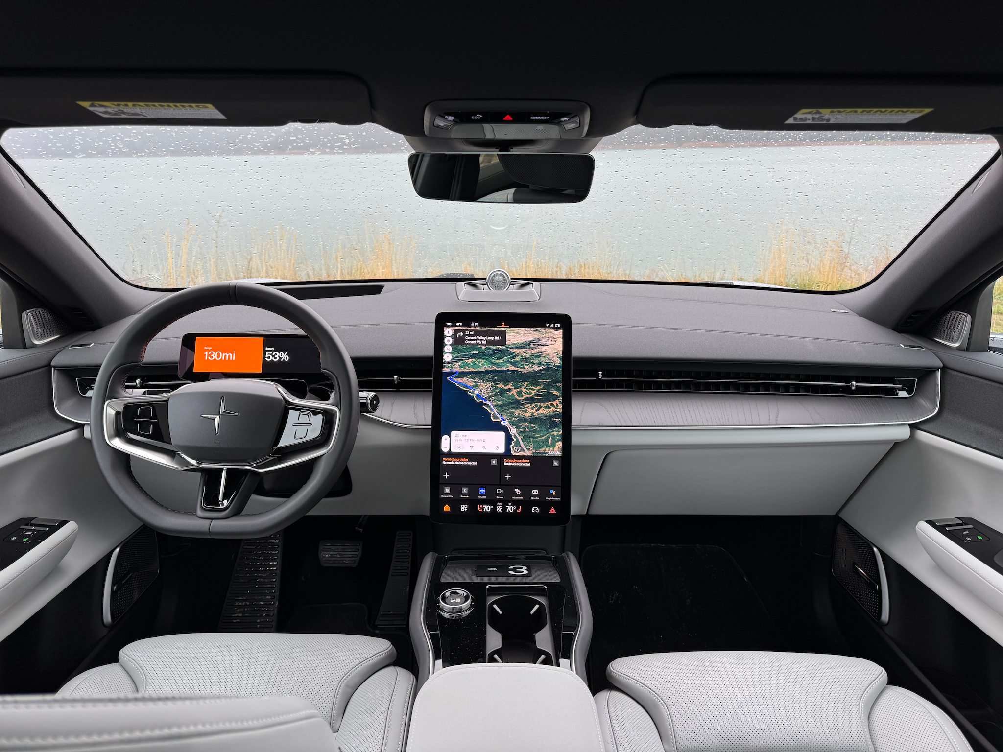 Polestar 3 dashboard with Google-integrated touchscreen infotainment system