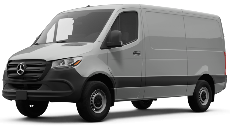Front view of the 2025 Sprinter Cargo Van – lease for $0 down