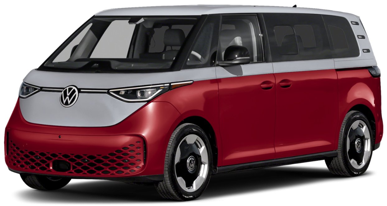 Front angle of 2025 VOLKSWAGEN ID BUZZ LEASE showcasing LED lighting and bold grille design