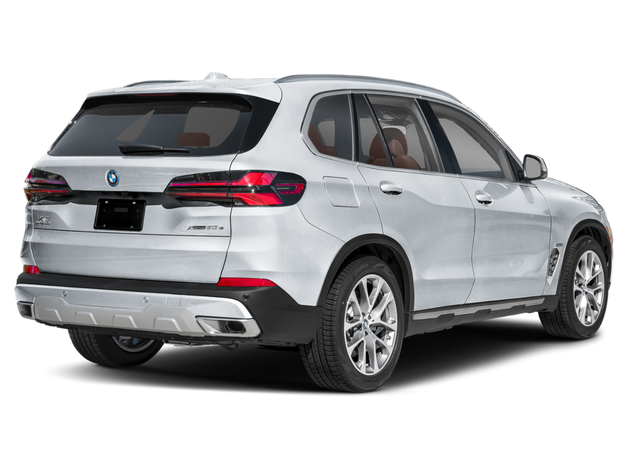Rear view of BMW X5 hybrid plug-in SUV available for lease