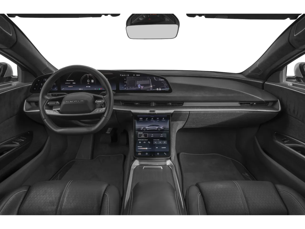 Dashboard and steering view of Lucid Air electric sedan – Lucid Air lease