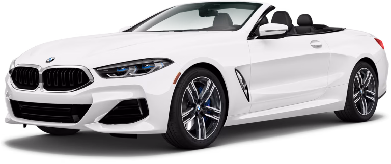 Front view of the BMW 840i convertible available for lease with $0 down