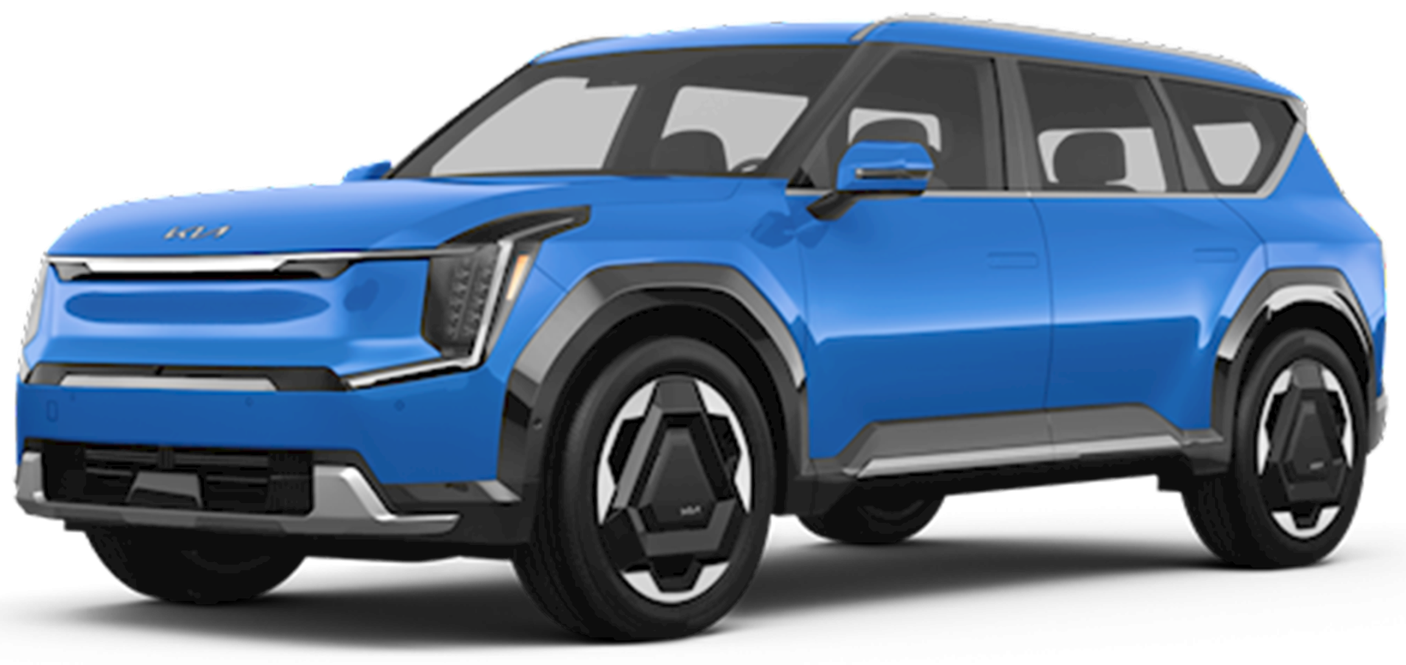 Front view of the kia ev9 suv available for $0 Down lease deals in NYC